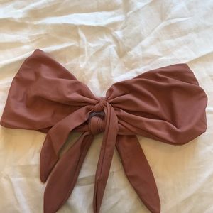 pink bandeau tie bow bikini top